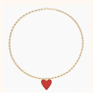 Alexa Leigh Rope chain necklace with red heart charm